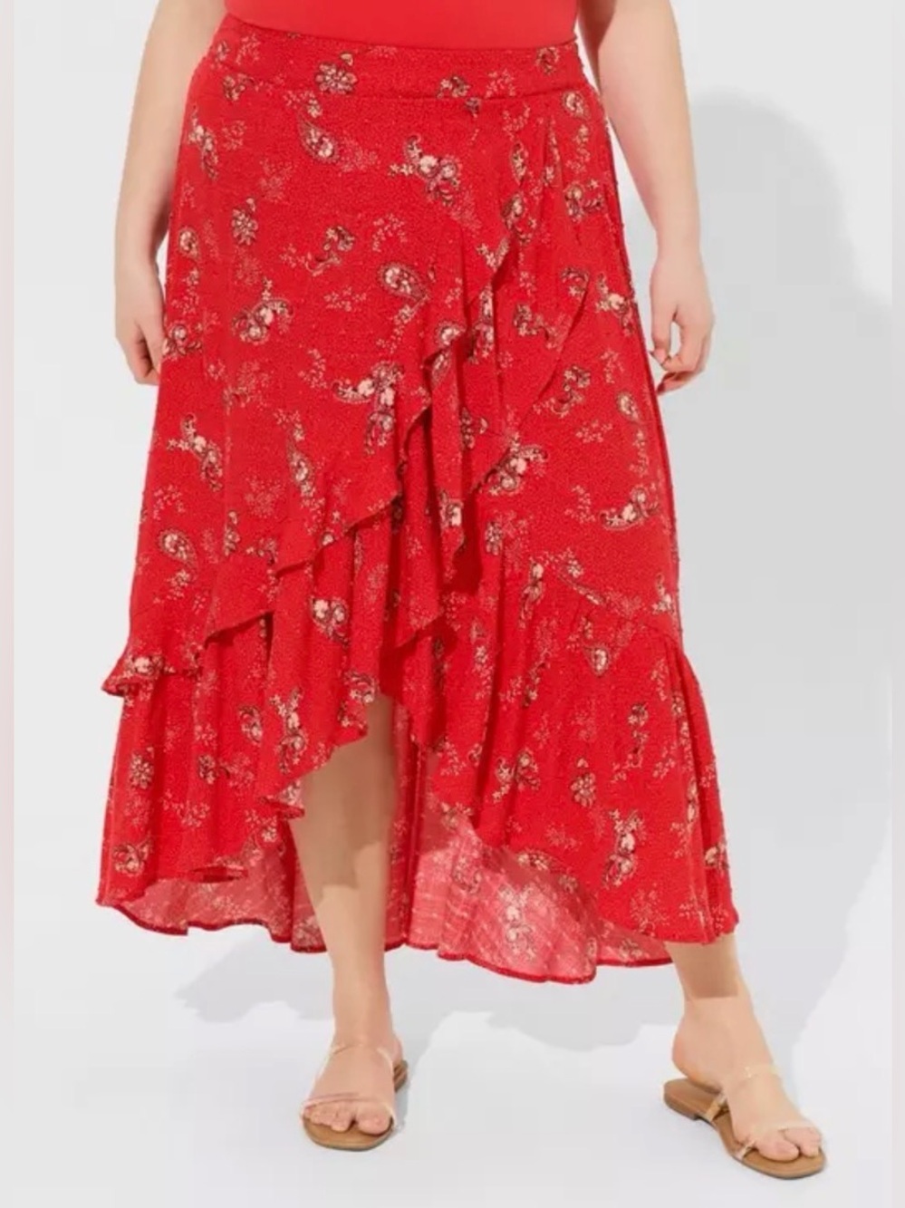 TORRID Swiss Dot Ruffle Maxi Skirt, Size 2 (2XL)
